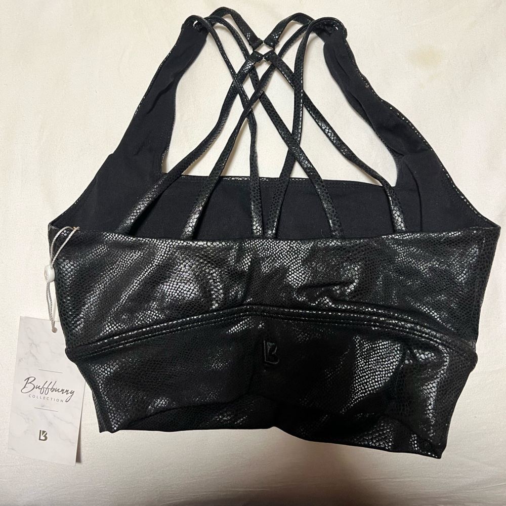 BuffBunny leather print black sports bra - Picture 4 of 6